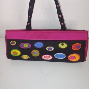 Pink Cherry Silk Embroidered Purse